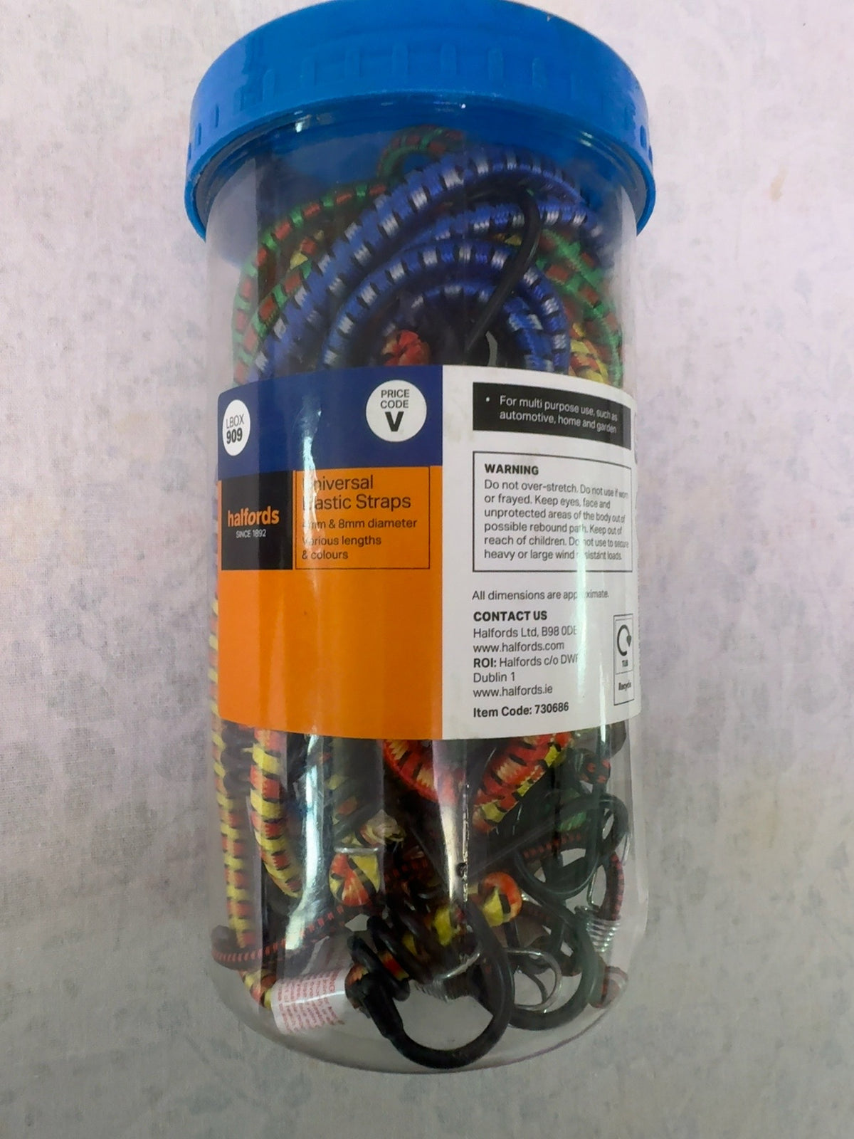 Halfords Assorted Elastic Luggage Straps – 20 Pack