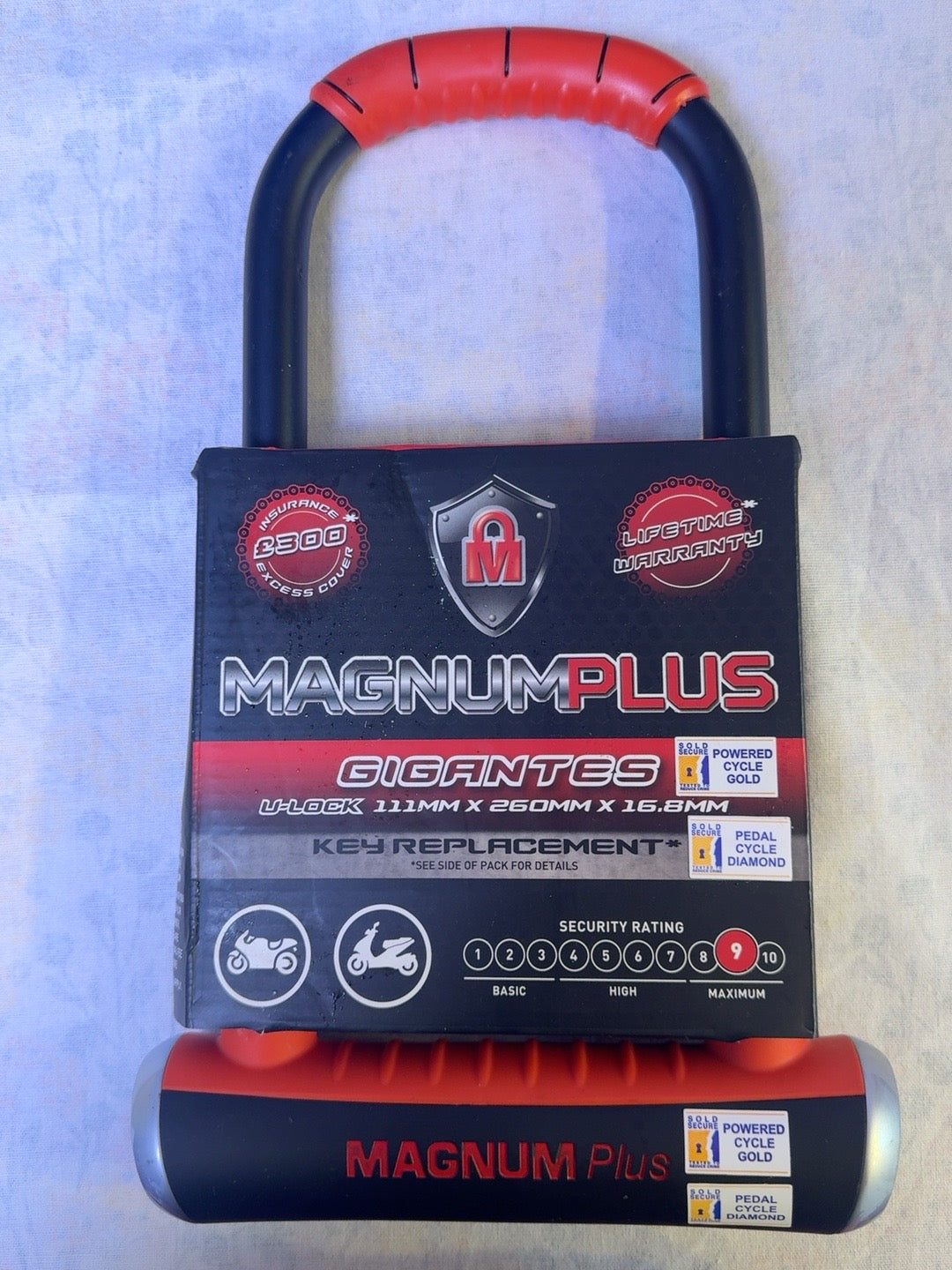 MagnumPlus Gigantes Heavy Duty U-Lock – 16.8mm Bike & Motorcycle Security Lock