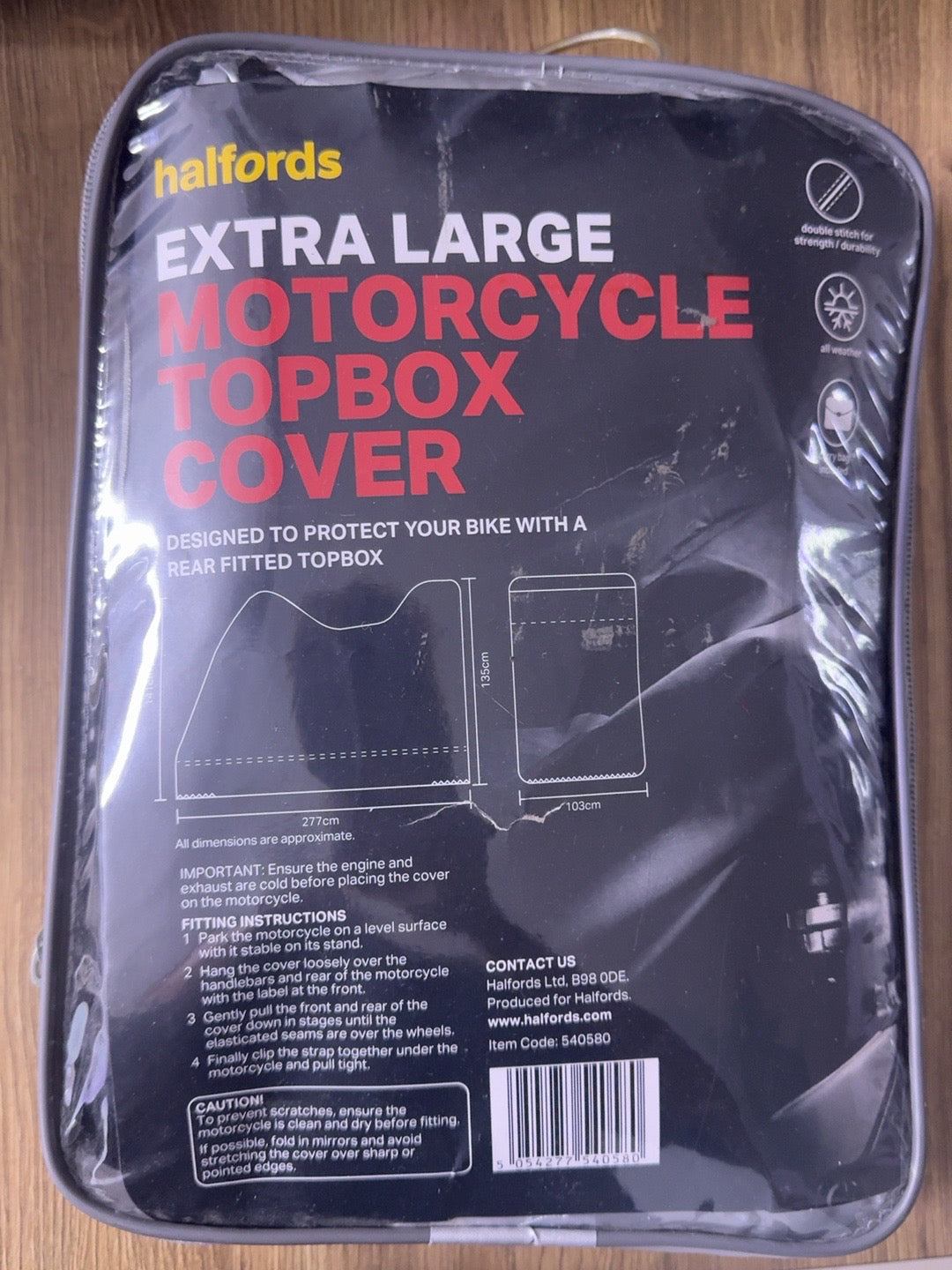 Halfords Extra Large Motorcycle Topbox Cover – XL