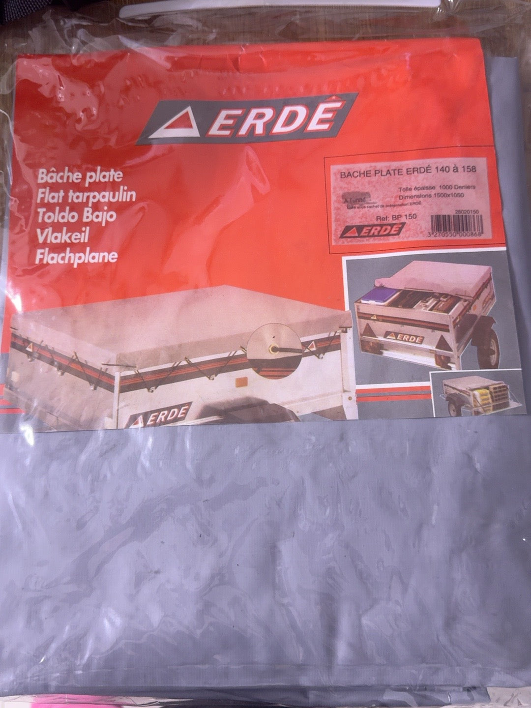 ERDÉ BP150 Flat Trailer Tarpaulin Cover – 1500 x 1050mm