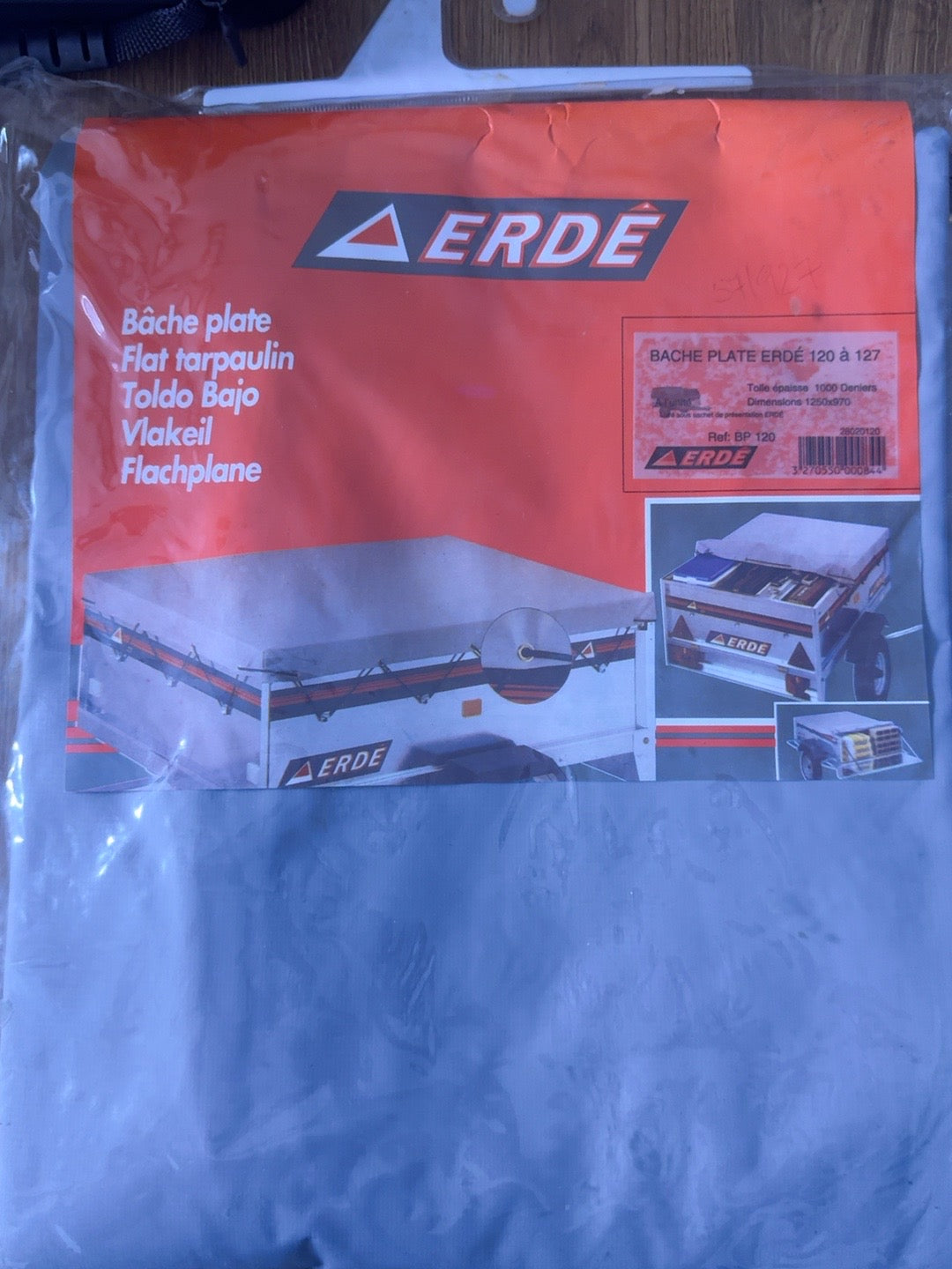 ERDÉ BP120 Flat Trailer Tarpaulin Cover – 1250 x 970mm