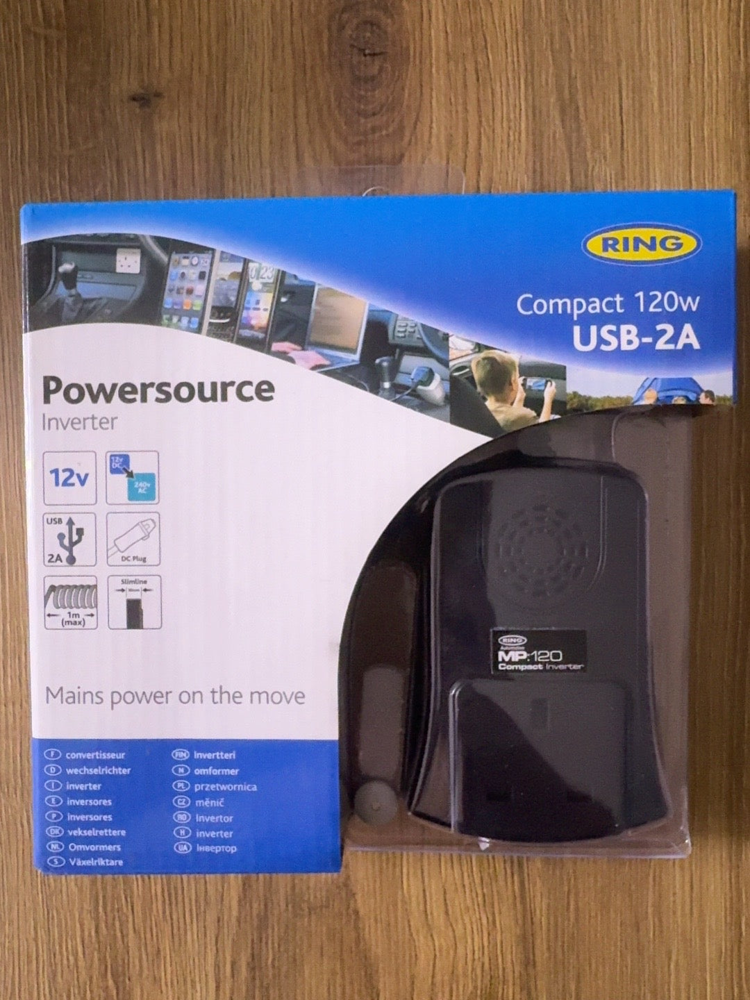 Ring RINV120 Compact 120W Car Power Inverter with USB 2A