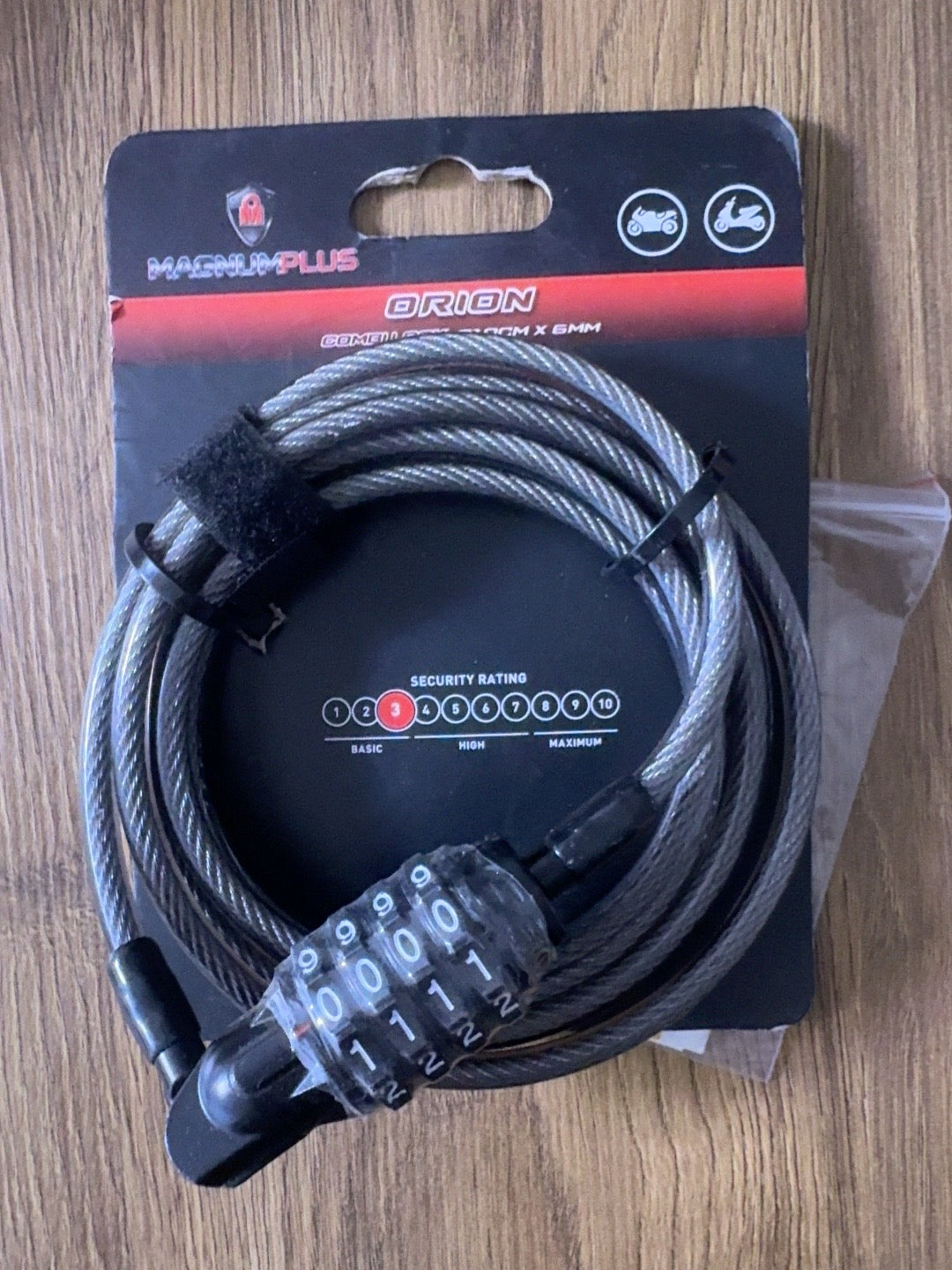 MagnumPlus Orion Combination Cable Lock – 210cm x 6mm