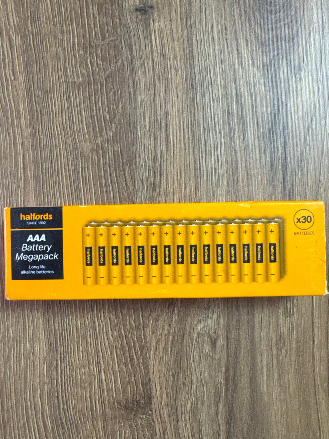 Halfords AAA Alkaline Batteries Megapack – 30 Pack