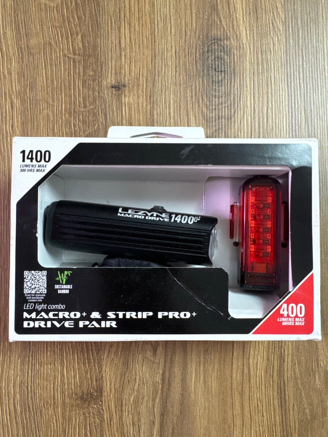 Lezyne Macro Drive 1400+ & Strip Drive Pro 400+ Bike Light Set