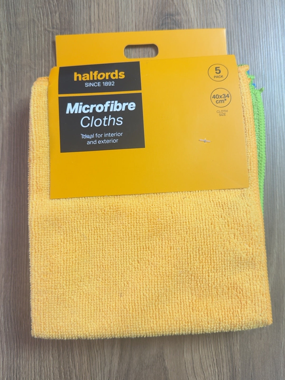 Halfords Microfibre Cloths 5 Pack – 40x34cm – Brand New